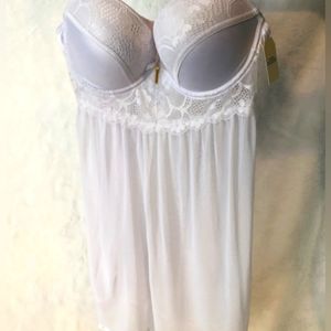 Push Up Sheer White Babydoll